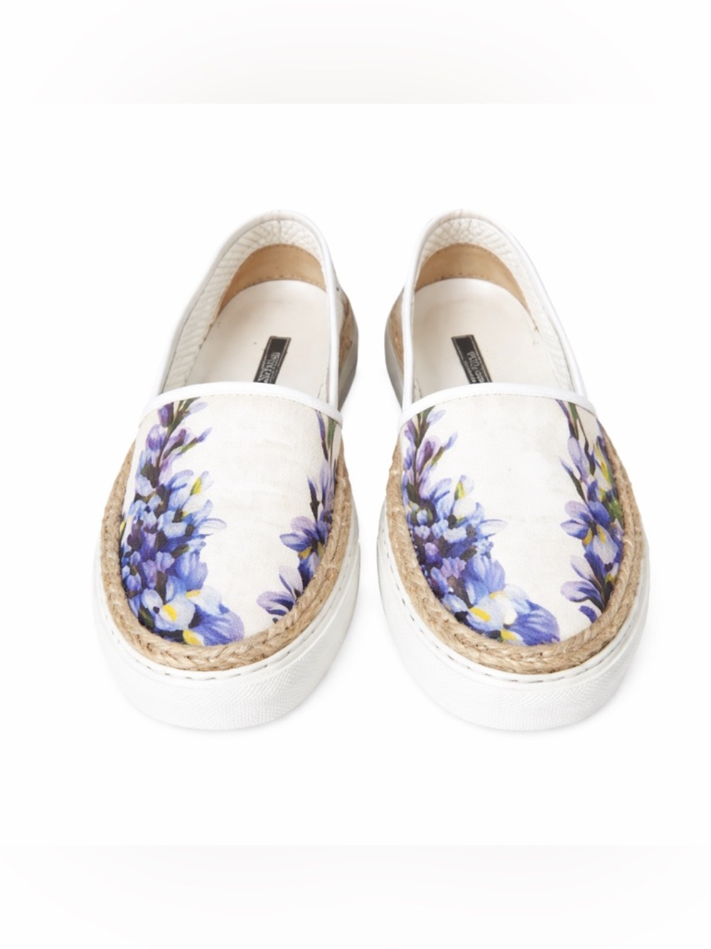 Dolce & Gabbana Floral Espadrilles Cream Purple IT 37 Slip-On Canvas Italy - Picture 2 of 7